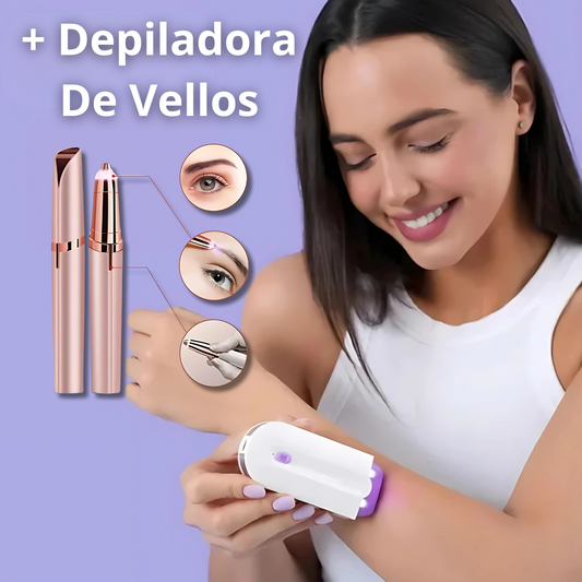 KitBelleza 2 en 1™ - Depiladora Laser + Depiladora De Precision Facial