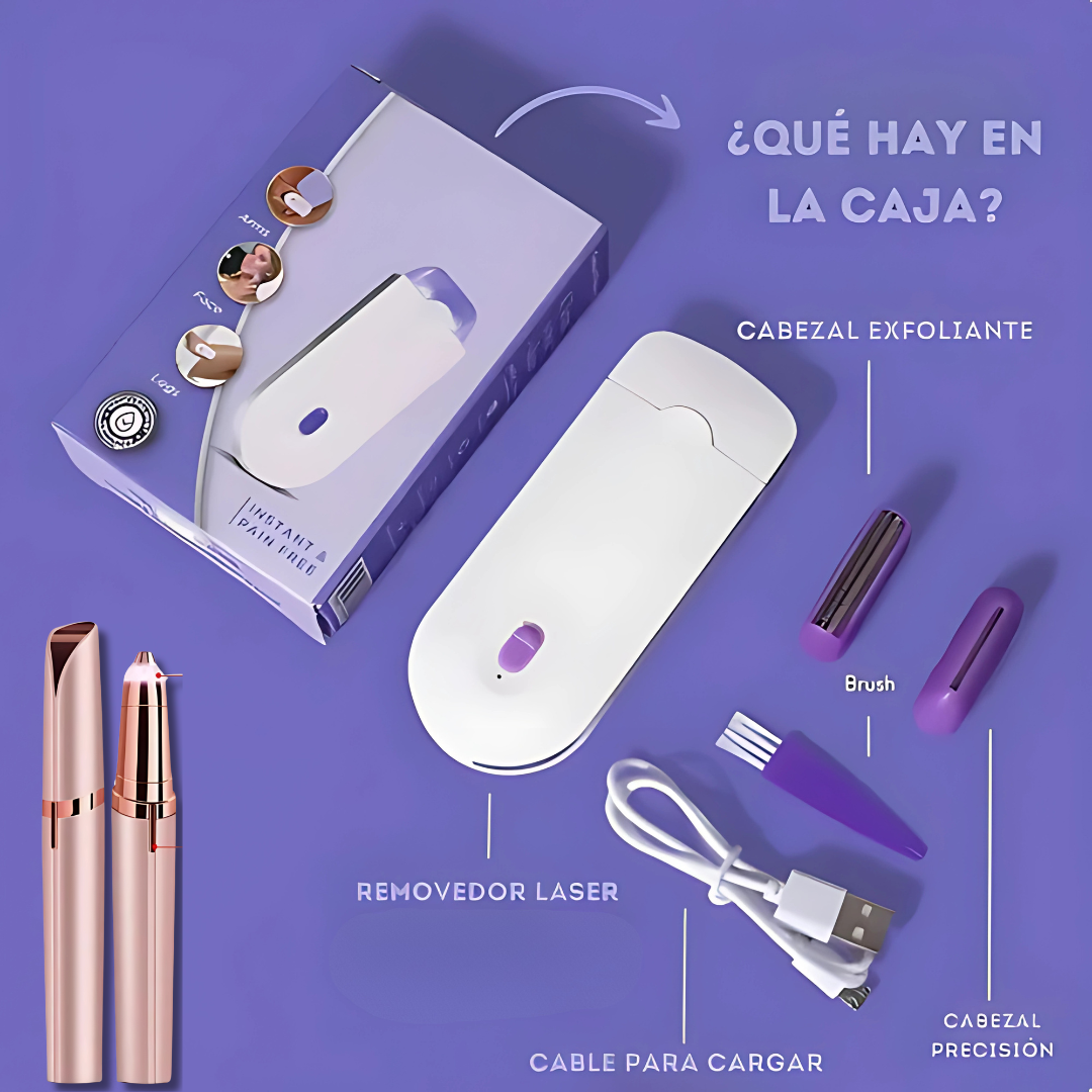 KitBelleza 2 en 1™ - Depiladora Laser + Depiladora De Precision Facial