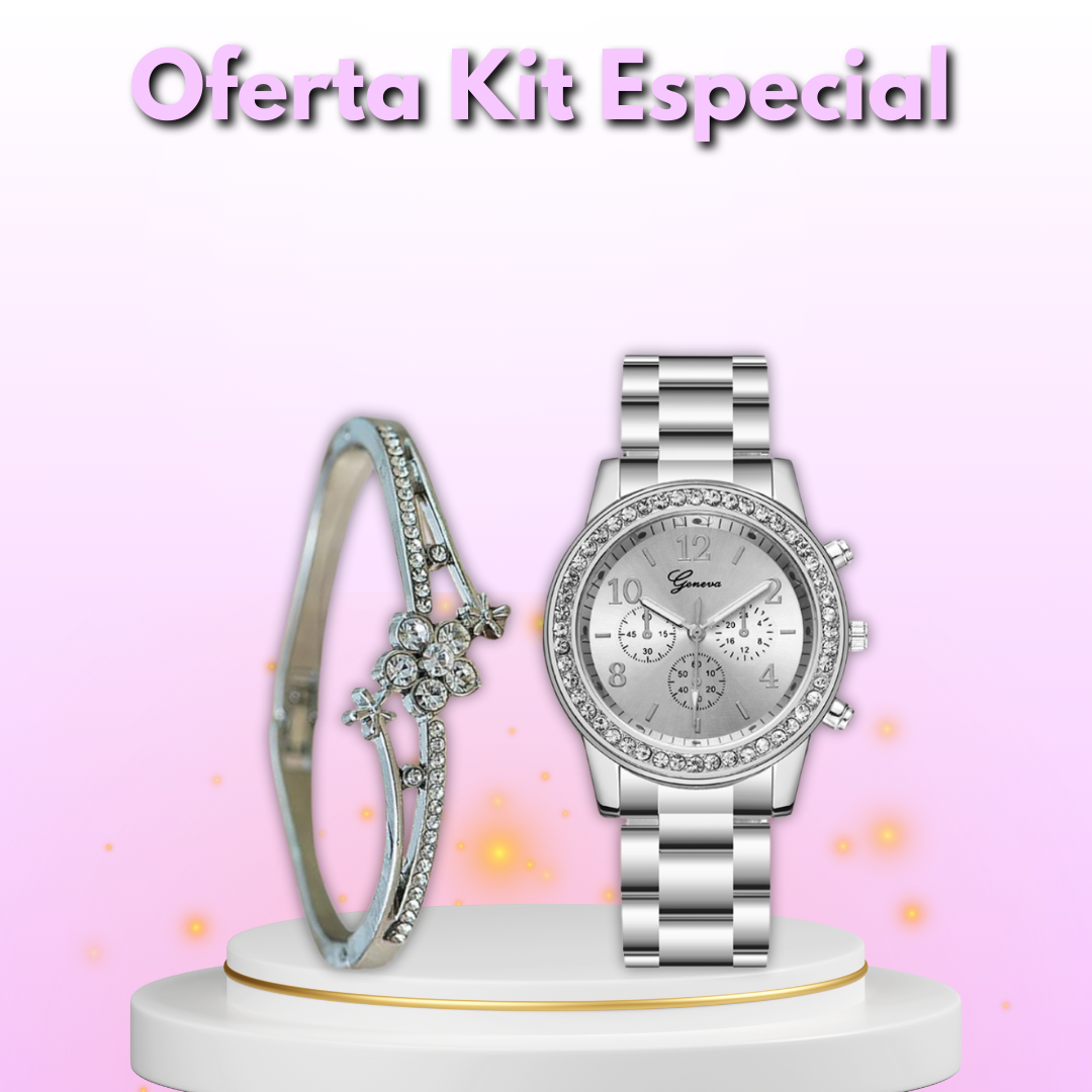 KitMujer™ Reloj Clasico Mujer + Pulserita De Regalo